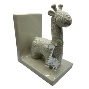 Decorative Beriwinkle Porcelain Giraffe Bookend